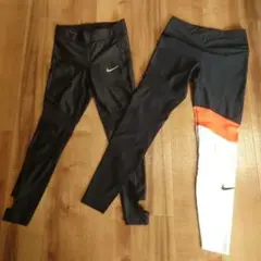 Nike スリムフィット レギンス 黒/オレンジ スパッツ