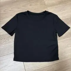 DAZY デイジー　コンパクトリブカットソー半袖Tシャツ　黒　ブラック　S