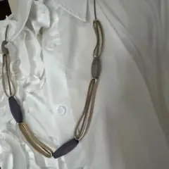 新品！モダンデザイン ネックレス 紫 グレー