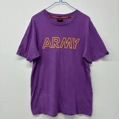 ALPH ARMYロゴ 半袖Tシャツ 紫色　Ｍ　　ナ9
