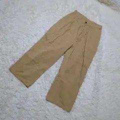 【ONCILY】オンシェリー タック ワイド パンツ 綿100% ベージュ　S