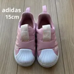 adidas ピンク スリッポン　15cm 美品