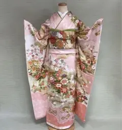 吉澤織物 ピンクの上品な振袖フルセット