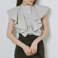 SNIDEL スナイデル　ノースリーブ　シャツ グレー　トップス