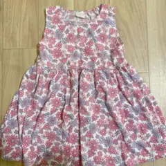 花柄　チュニックワンピース　ピンク