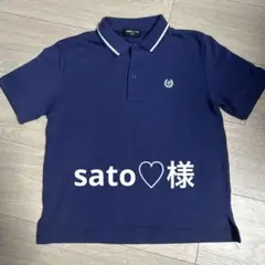 ネイビー ポロシャツ ホワイトストライプ