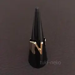 ❤N❤シルバー イニシャル アルファベット フリーリング 男女兼用 ユニセックス