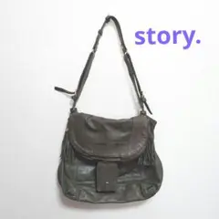 story. ストーリー グレー レザー ショルダーバッグ