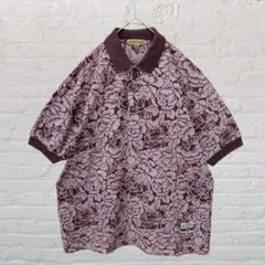 日本製 RUFF HEWN オンワード樫山 ボタニカル柄 花柄 ポロシャツ Ｌ
