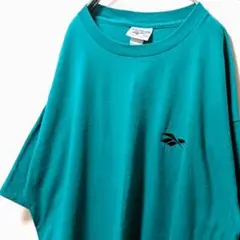 90s USA製 リーボック ロゴ刺繍 Tシャツ グリーン 緑 2XL 古着