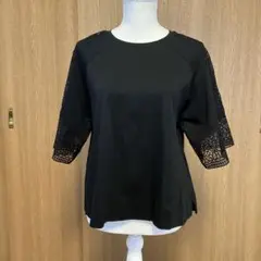 スタイルラブィー　黒 レース袖 Tシャツ 五分丈　13号