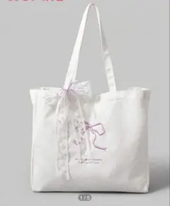 【新品】shein トートバッグ　リボン　刺繍　旅行 推し活 うちわ 大容量