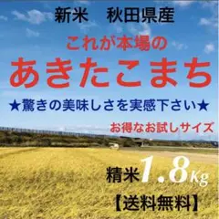 農家直送‼️令和4年新米秋田県産これが本場のあきたこまち【お試し用】精米1.8Kg