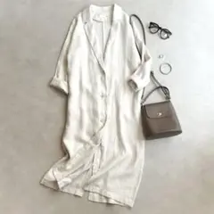 美品▲定価3.8万▲evam eva//リネンコート▲麻　ナチュラル　ゆったり
