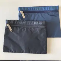 LeSportsac ポーチ 2個セット 黒 青