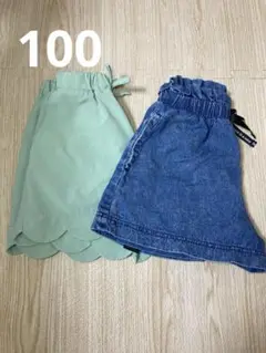 子ども女の子　ハーフズボン　100