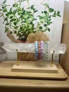 水晶タワー特大　ブレスレット浄化台座　水晶台座　キズ有り三点セットNo.1074