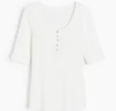 H＆M ヘンリーネックリブトップス【新品】