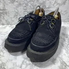【GEORGE COX】スウェード　ラバーソール　黒　厚底 モカシン　アミアミ