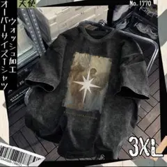 ウォッシュ加工 オーバーサイズTシャツ 天使 3XL ヴィンテージ 半袖