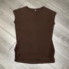 AH medium/ブラウン ノースリーブ Tシャツ/M