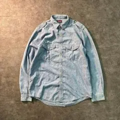 7BS2【EDWIN】デニムシャツ　ブルー　アメカジ　コットン　古着