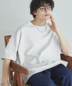 【MONO-MART】リラックスルーズベーシックT オーバーサイズ ホワイト M
