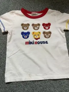 Miki House クマ刺繍 Tシャツ