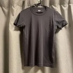★ユニクロ　クルーネックTシャツ　ダークグレー　M
