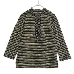 NuvelSports フリルバンドカラー　七分袖 ボーダーカットソー　【美品】