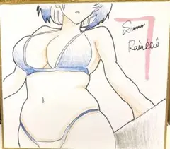 手描き　オリジナルイラスト　色紙