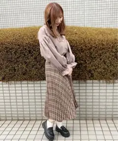 チェックプリーツスカート