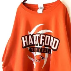 ギルダン HARTFORD バレーボール Tシャツ XL オレンジ 古着