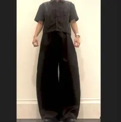 ヴィンテージ ワイドスラックス 変形ワイドパンツ 深水光太　バギー　ブラック