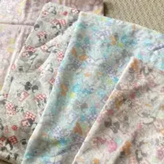 割安1mカット☆レア☆Trefle アリス柄 Wガーゼ 1m×4枚(4色)セット