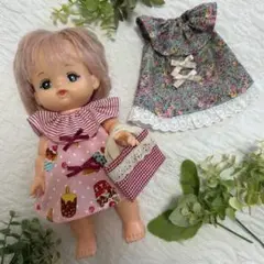 バック付【メルちゃん　ワンピース2点セット】着せ替え服【ハンドメイド】No.88