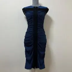 EPOCA エポカ ワンピース　ノースリーブ　夏　ブルー　柄　大人　ストレッチ
