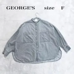 GEORGE'S グレー ボタンアップシャツ Fサイズ