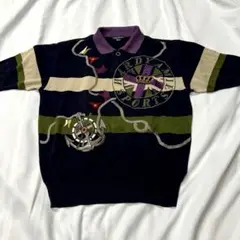 値下げ❗️Hardy Amies ハーディ エイミス ロゴ刺繍 サマーニット《Ｌ》