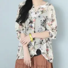 n'OrLABEL 花柄 ブラウス オシャレウォーカー