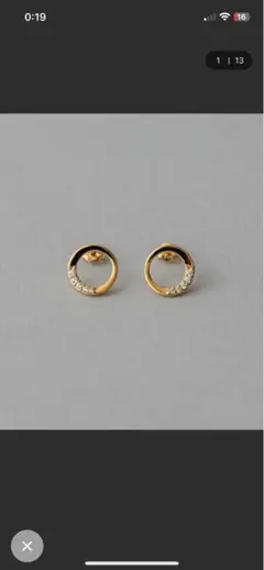 ete 18kサークルビジューピアス