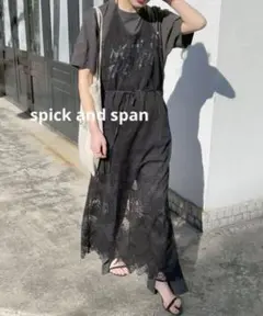新品未使用✨spick and span レースエプロンドレス　ブラック