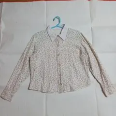 【古着】ハンドメイド　小花柄 長袖ダブルガーゼシャツ 胸ポケット付き　SP
