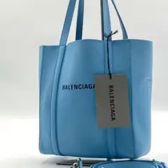 極美品✨バレンシアガ エブリデイ トート XXS 水色 2wayバッグ レザー