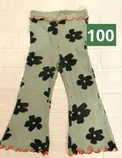 マーキーズ　ワッフルメロー　フレアパンツ　100cm 花柄
