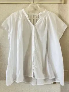 強撚ボイル　フレンチスリーブ　ブラウス