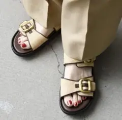 【新品】　「SHIPS any別注」eblouna: バックルベルト サンダル