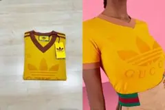 新品未使用 Sサイズ ウィメンズ VネックTシャツ adidasxGucci