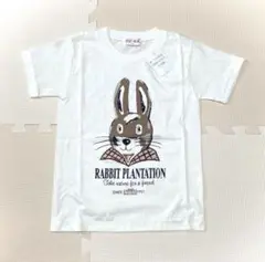 YU-KA ウサギイラスト Tシャツ ホワイト キッズ 110サイズ