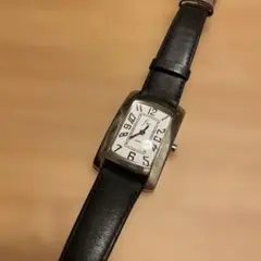 ✨fw✨クォーツ腕時計♪シルバー/ブラック レザー♪